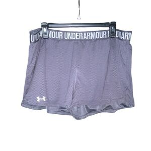 Under Armour Gray Mesh Stretch Workout Loose Fit Shorts Size XL‎